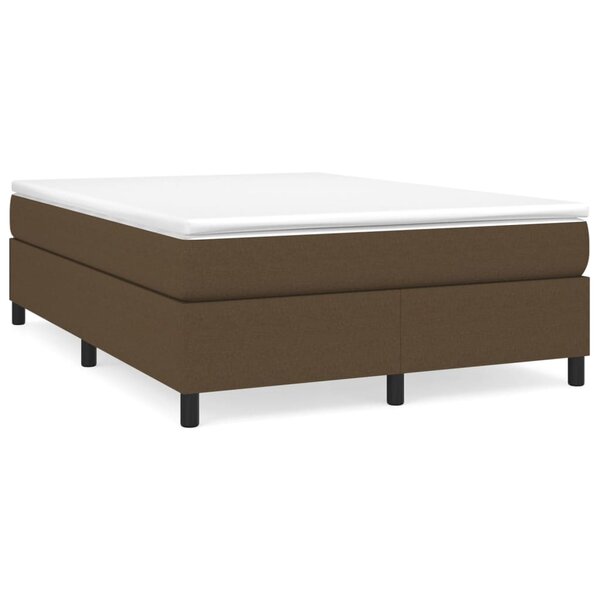 vidaXL Cadre de lit Marron foncé 140x190 cm Tissu