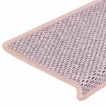 vidaXL Tapis d'escalier autocollants aspect sisal 15 Pièces rose
