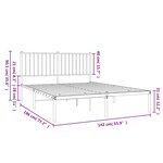 vidaXL Cadre de lit métal sans matelas avec tête de lit noir 135x190cm