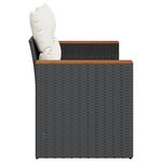 vidaXL Canapé de jardin avec coussins 2 places noir résine tressée