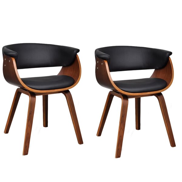vidaXL Chaises à manger lot de 2 bois courbé et similicuir