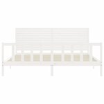 vidaXL Cadre de lit avec tête de lit blanc 200x200 cm bois massif