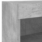 vidaXL Table de chevet murale avec lumières LED gris béton