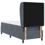 Lit avec sommier à ressorts et matelas vidaXL Gris foncé 80x200 cm en Velours