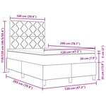 vidaXL Lit à ressort avec matelas marron foncé 120x200 cm en tissu
