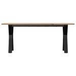 vidaXL Table basse cadre en Y 110x40x45 cm bois de pin massif et fonte