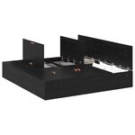 Cadre de lit de rangement vidaXL Noir Chêne 200x200 cm