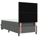 vidaXL Lit à Sommier Tapissier avec Matelas & Banc Gris Foncé 90x200 cm en Tissu