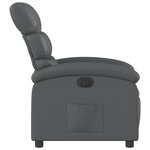 vidaXL Fauteuil inclinable électrique Gris Similicuir