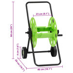 vidaXL Chariot enrouleur vert pour tuyau de 60 m 1/2" acier