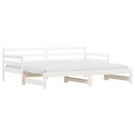 vidaXL Lit de jour avec lit gigogne blanc 90x190 cm bois de pin massif