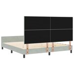 vidaXL Cadre de lit Gris clair 180x200 cm Velours