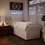 vidaXL Sommier à lattes de lit avec matelas Blanc 100x200cm Similicuir