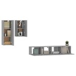 vidaXL Ensemble de meubles TV 4 Pièces Sonoma gris Bois d'ingénierie