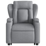 vidaXL Fauteuil inclinable de massage électrique Gris clair Tissu
