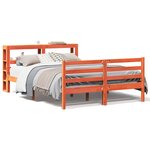 vidaXL Cadre de lit sans matelas cire marron 160x200cm bois pin massif