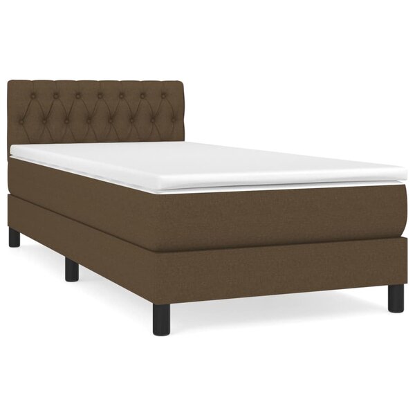 vidaXL Sommier à lattes de lit avec matelas Marron foncé 90x200 cm