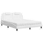 vidaXL Lit avec matelas blanc 160x200 cm similicuir