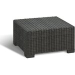 Salon de jardin en résine imitation rotin tressé 5 personnes - Gris graphite