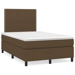 vidaXL Sommier à lattes de lit matelas et LED marron foncé 120x190 cm