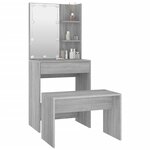 vidaXL Ensemble de coiffeuse avec LED Sonoma gris Bois d'ingénierie