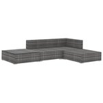Salon de jardin meuble d'extérieur ensemble de mobilier 4 pièces avec coussins résine tressée gris 02_0016182