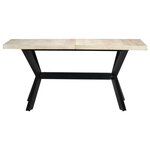 vidaXL Table à manger Blanc 160x80x75 cm Bois de manguier massif