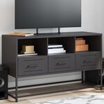 vidaXL Meuble TV noir 100 5x39x60 5 cm acier