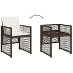 vidaXL Ensemble à manger de jardin 5 Pièces et coussins marron poly rotin