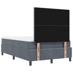 vidaXL Lit avec Sommier avec Matelas et Banc Gris Foncé 120x190 cm Velours