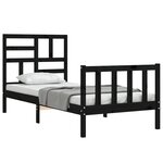 vidaXL Cadre de lit sans matelas noir bois de pin massif