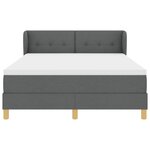 Lit à ressort box avec matelas en gris foncé  160x200 cm en tissu