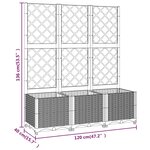 vidaXL Jardinière avec treillis Marron 120x40x136 cm PP