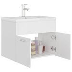 vidaXL Armoire d'évier avec lavabo intégré Blanc Aggloméré