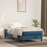 vidaXL Sommier à lattes de lit avec matelas Bleu foncé 100x200 cm