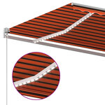 vidaXL Auvent automatique capteur de vent et LED 4 5x3 m Orange marron