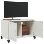 vidaXL Meuble TV blanc 68x39x43 5 cm acier laminé à froid