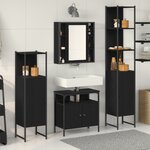 vidaXL Ensemble de meubles de salle de bain 4 pièces en bois d'ingénierie chêne noir