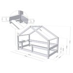 Lit cabane enfant LUCKY 90 x 190 gris