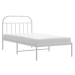 vidaXL Cadre de lit métal avec tête de lit blanc 100x200 cm