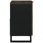 vidaXL Cabinet sous évier Noyer Bois massif  Métal Moyen Épuré
