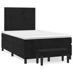 vidaXL Sommier à lattes de lit avec matelas noir 120x190 cm velours