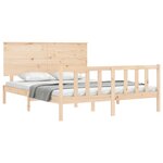 vidaXL Cadre de lit avec tête de lit 160x200 cm bois massif