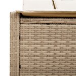 vidaXL Chaise longue double avec coussins beige résine tressée