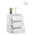 vidaXL Table de chevet Blanc brillant 40x35x62 5 cm Aggloméré