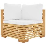 vidaXL Salon de jardin 3 Pièces avec coussins Bois de teck solide