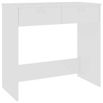 Bureau table poste de travail meuble d'ordinateur informatique étude 80 x 40 x 75 cm bois d'ingénierie blanc 02_0023525