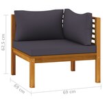 vidaXL Canapé de jardin à 2 places avec coussin Bois d'acacia massif