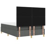 vidaXL Lit avec Sommier et Banc Gris Foncé 160x200 cm Tissu