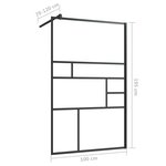 vidaXL Paroi de douche à verre ESG transparent 100x195 cm Noir